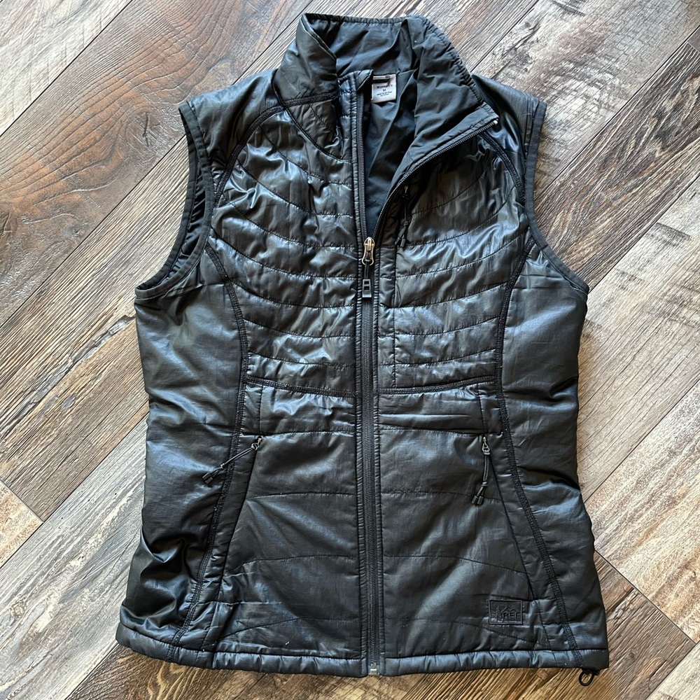 REI Black Quilted Packable Vest
